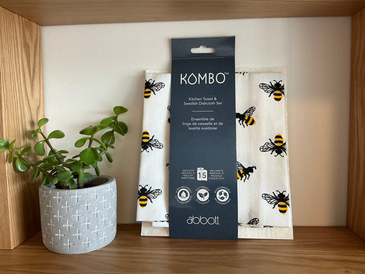 Kombo kitchen towel & Swedish dishcloth set