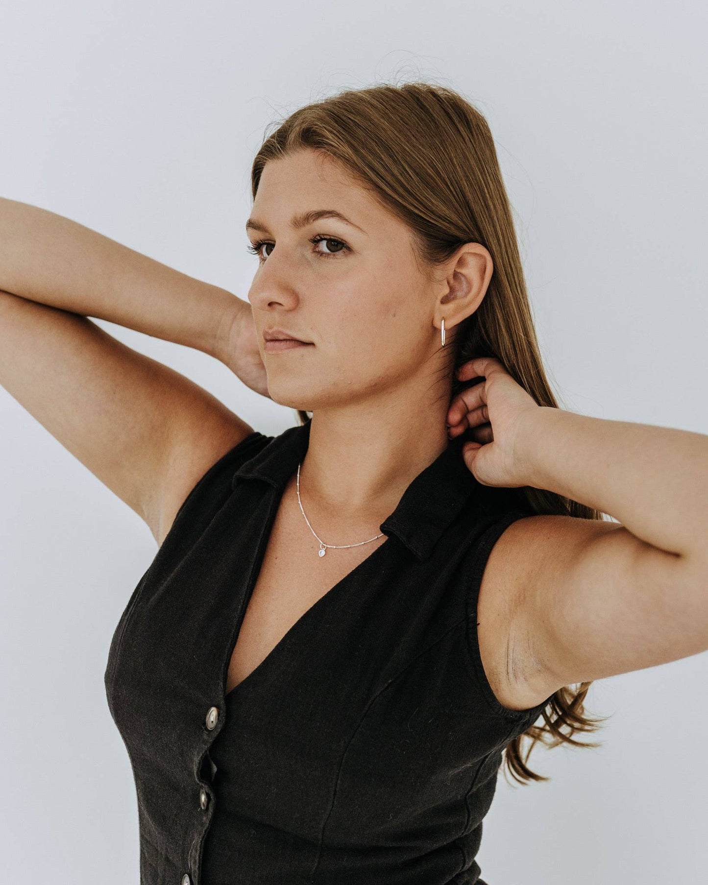 A Little Love Heart & Sterling Silver Satellite Necklace