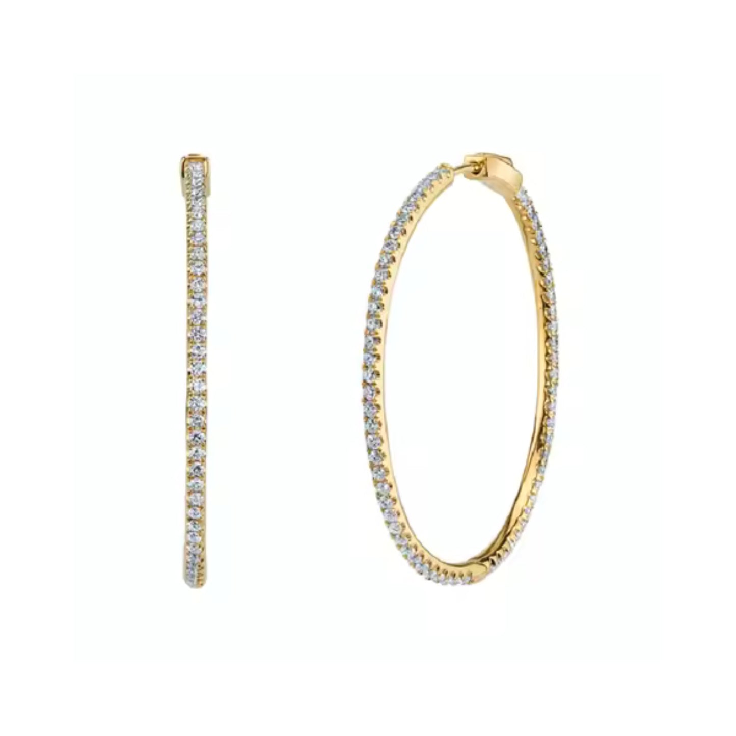 Large Slim CZ Hoops