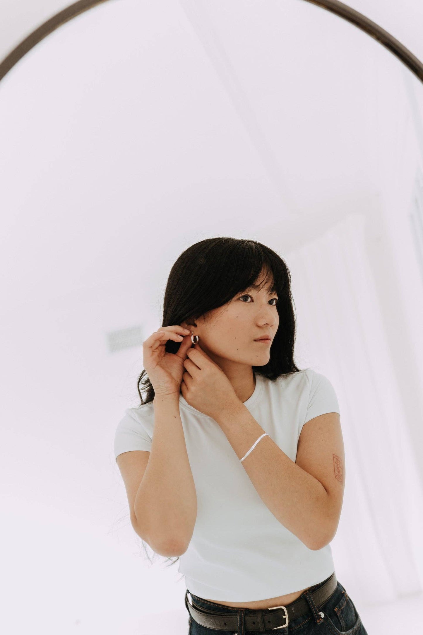 Etch Hoops / Sterling Silver