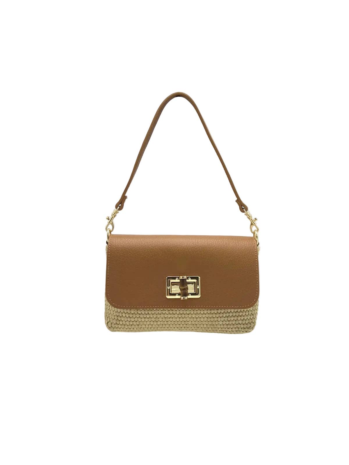 MARINA: Leather and Raffia Straw Mini