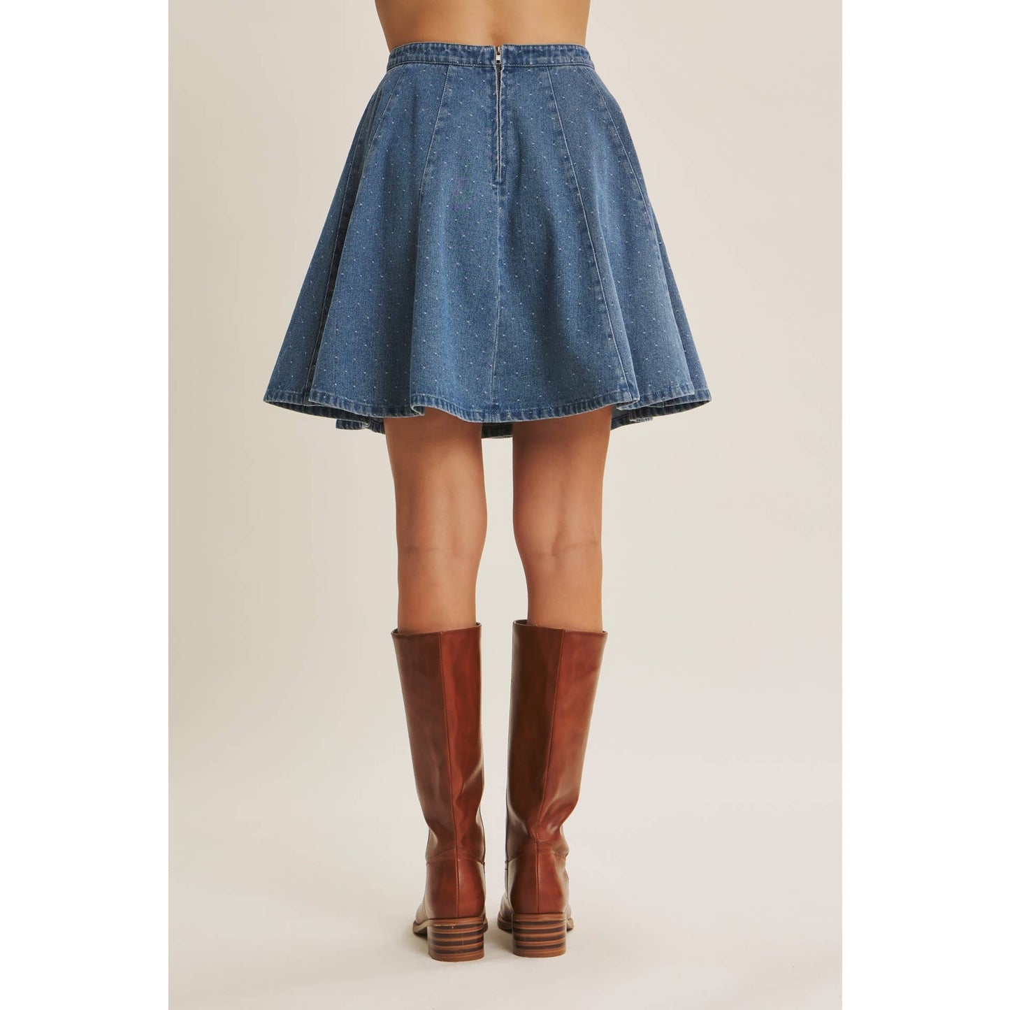 AMY- Denim Flare Mini Skirt