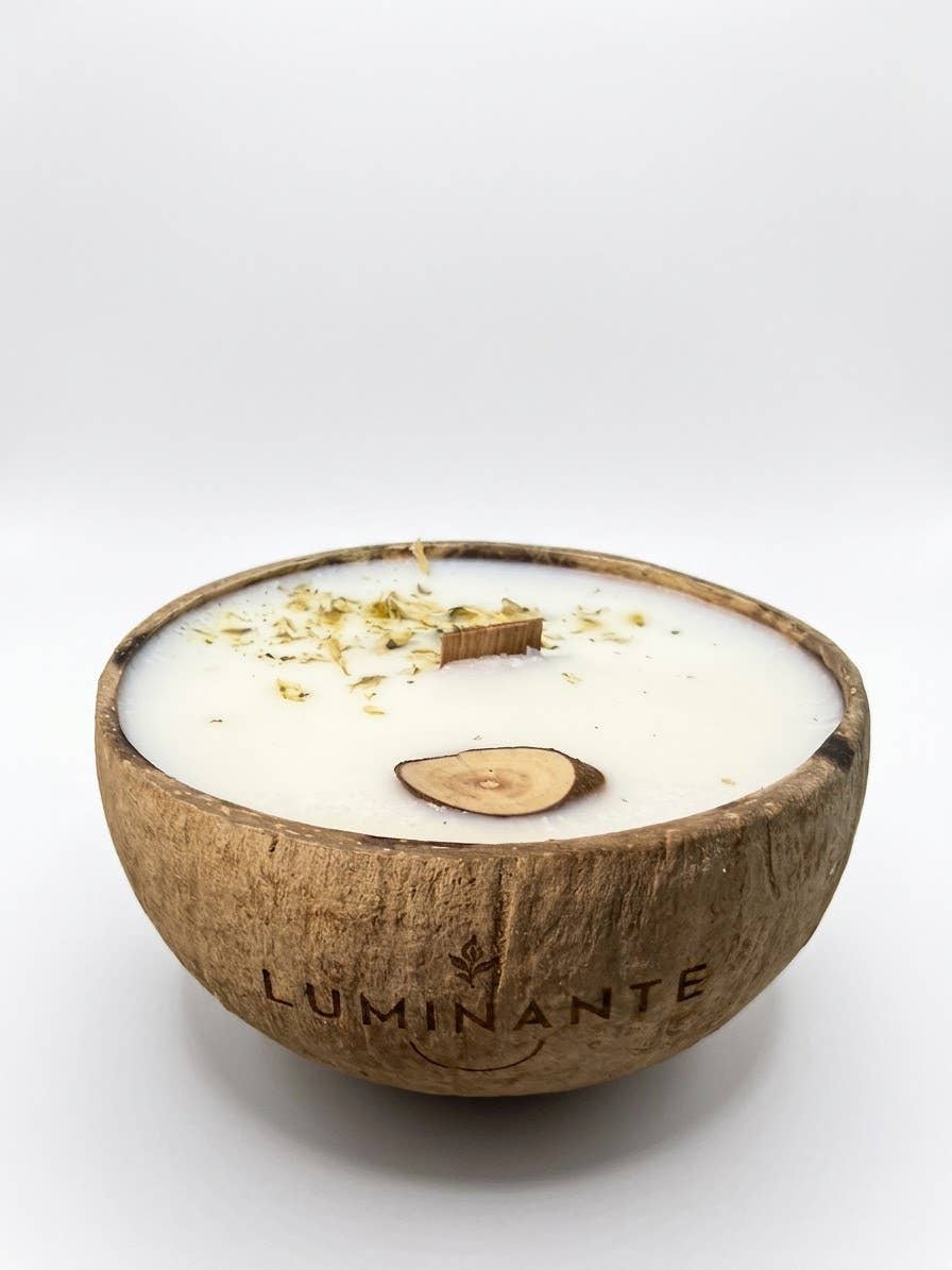 Coconut Candle-Grows into a plant-Cotton Flower