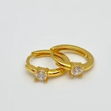 SINGLE STONE HUGGIE EARRINGS
