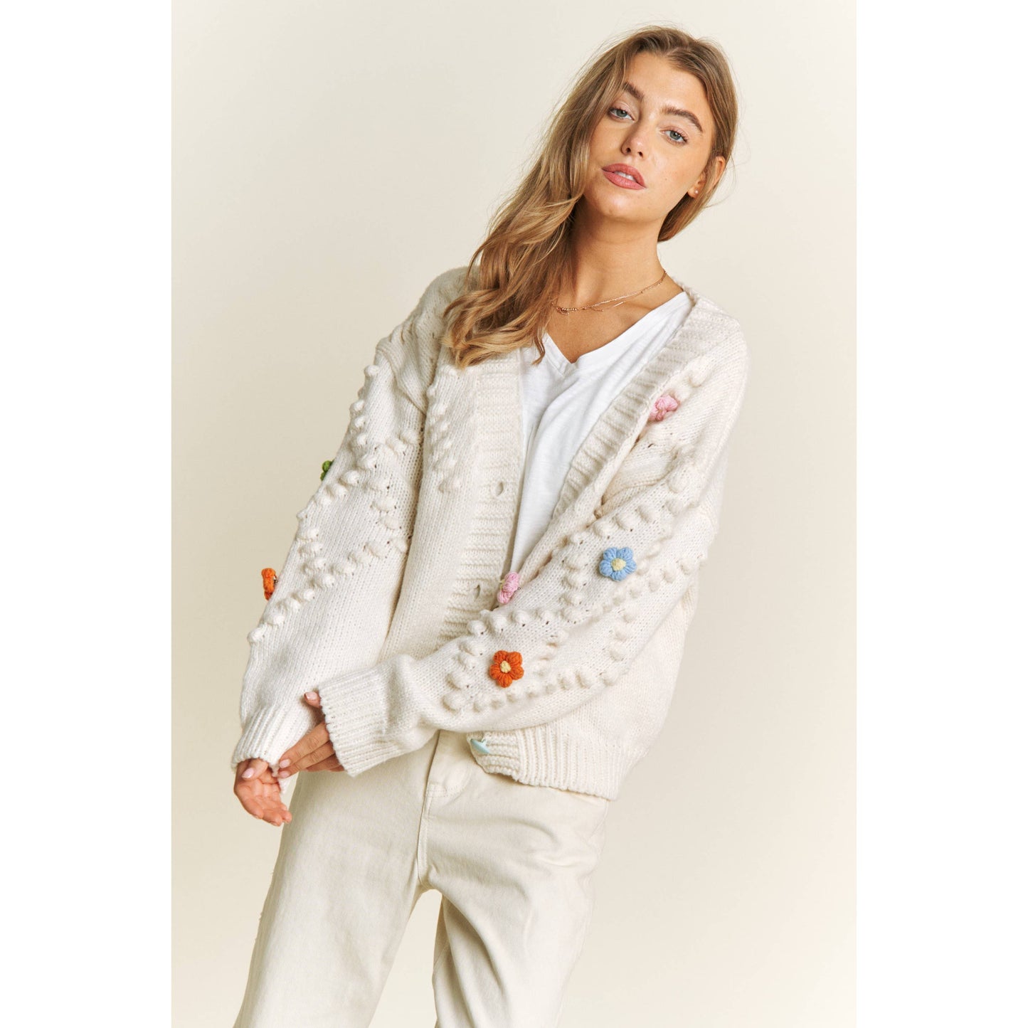 SUNDAY: 3D Flower Knit Cardigan