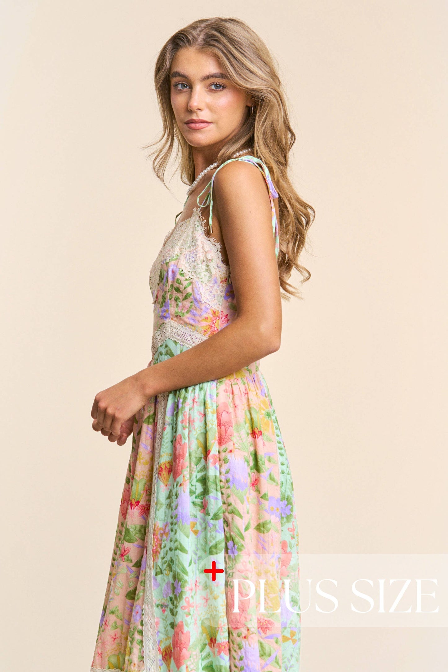 Spaghetti Multicolor Floral Print Midi