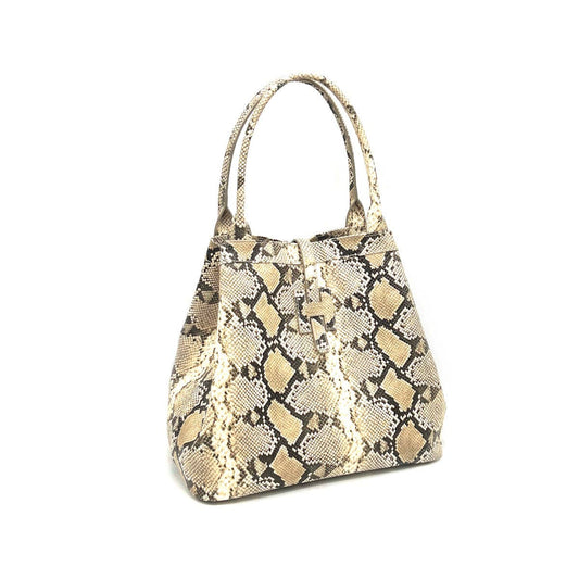 PAM:Leather Snake Print Tote