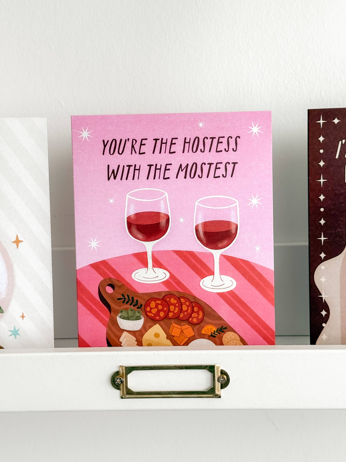 Hostess With The Mostest - Charcuterie Wine Cheese Christmas Card
