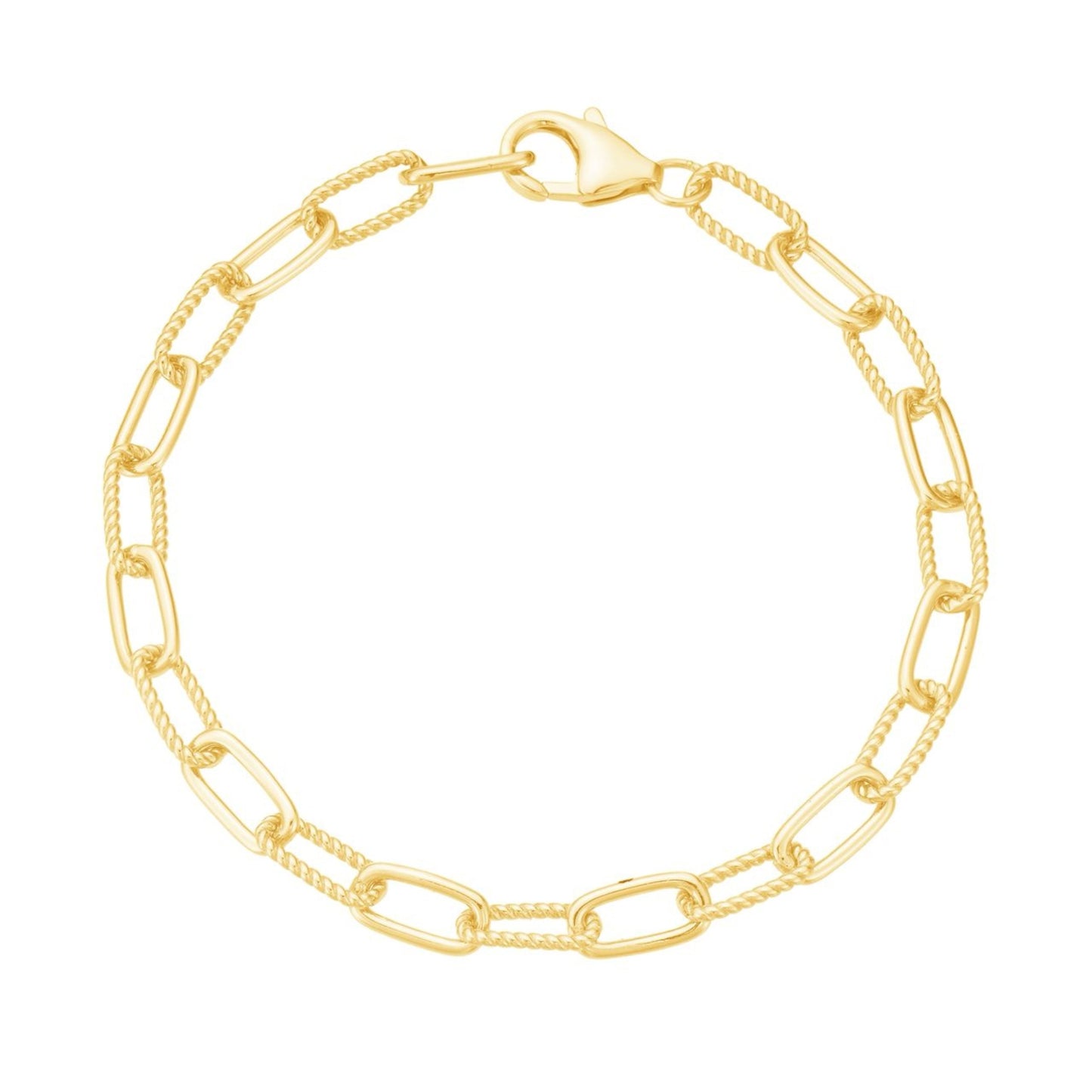 Gold Twist Paperclip Chain Bracelet