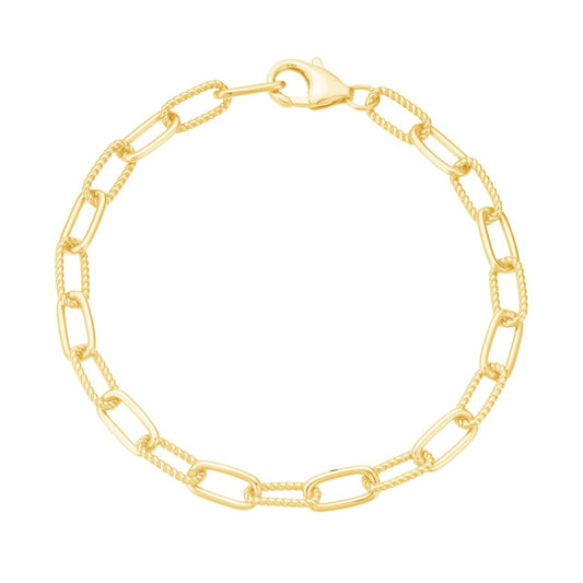 Gold Twist Paperclip Chain Bracelet