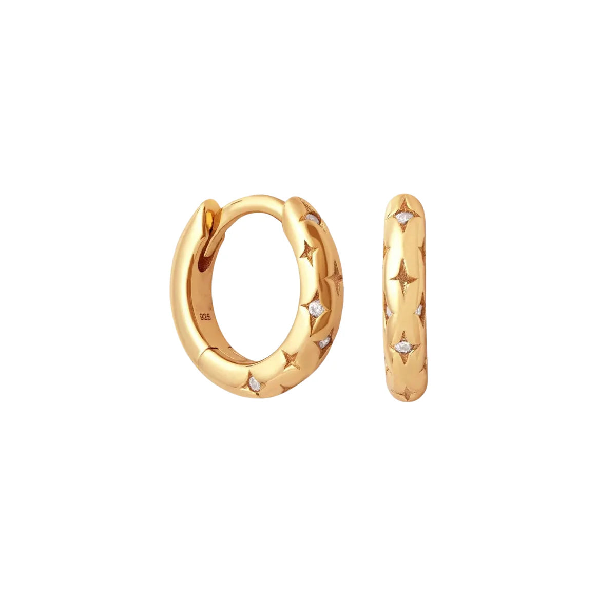 Star Burst Mini Huggie Earrings