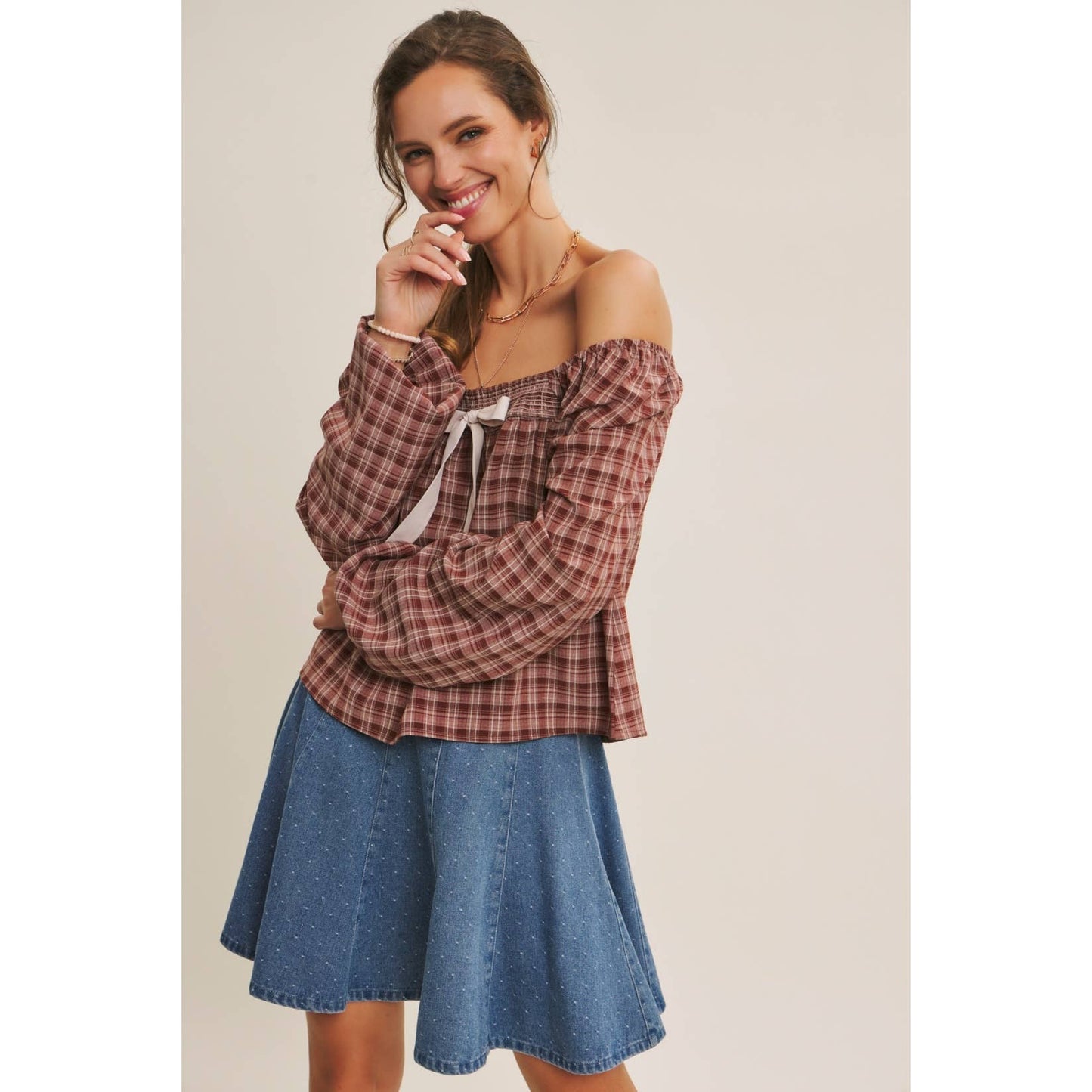 AMY- Denim Flare Mini Skirt