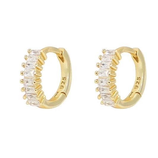 BAGUETTE CUT HUGGIE EARRINGS