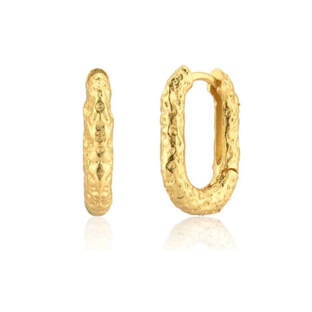 Hammered U Huggie Earrings