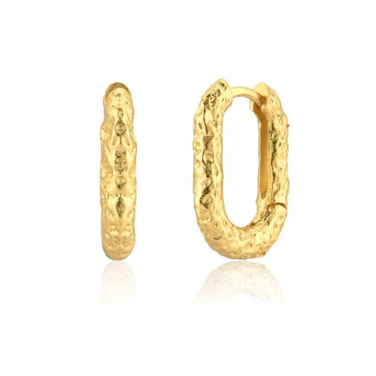 Hammered U Huggie Earrings