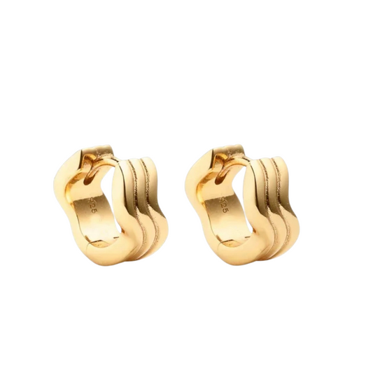 Mini Wave Huggie Earrings