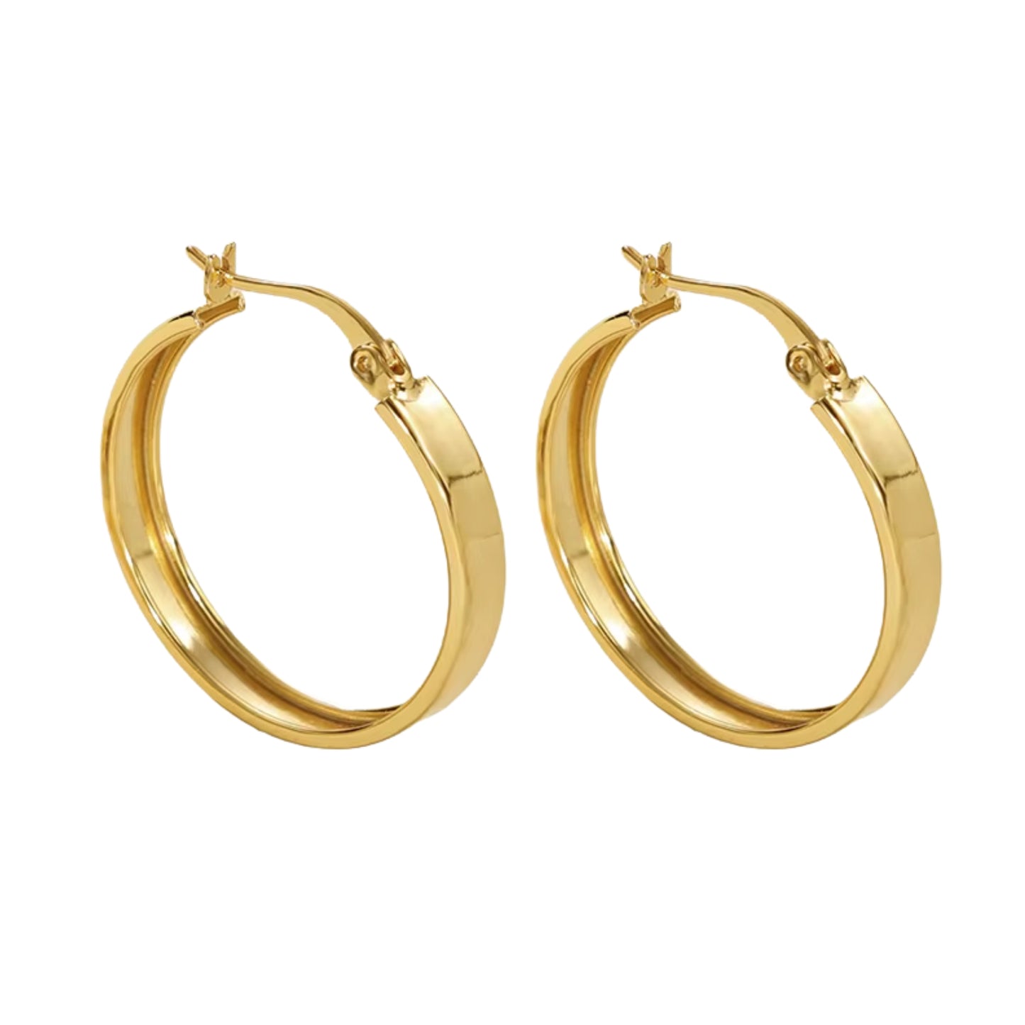 Large Flat Hoop Earrings