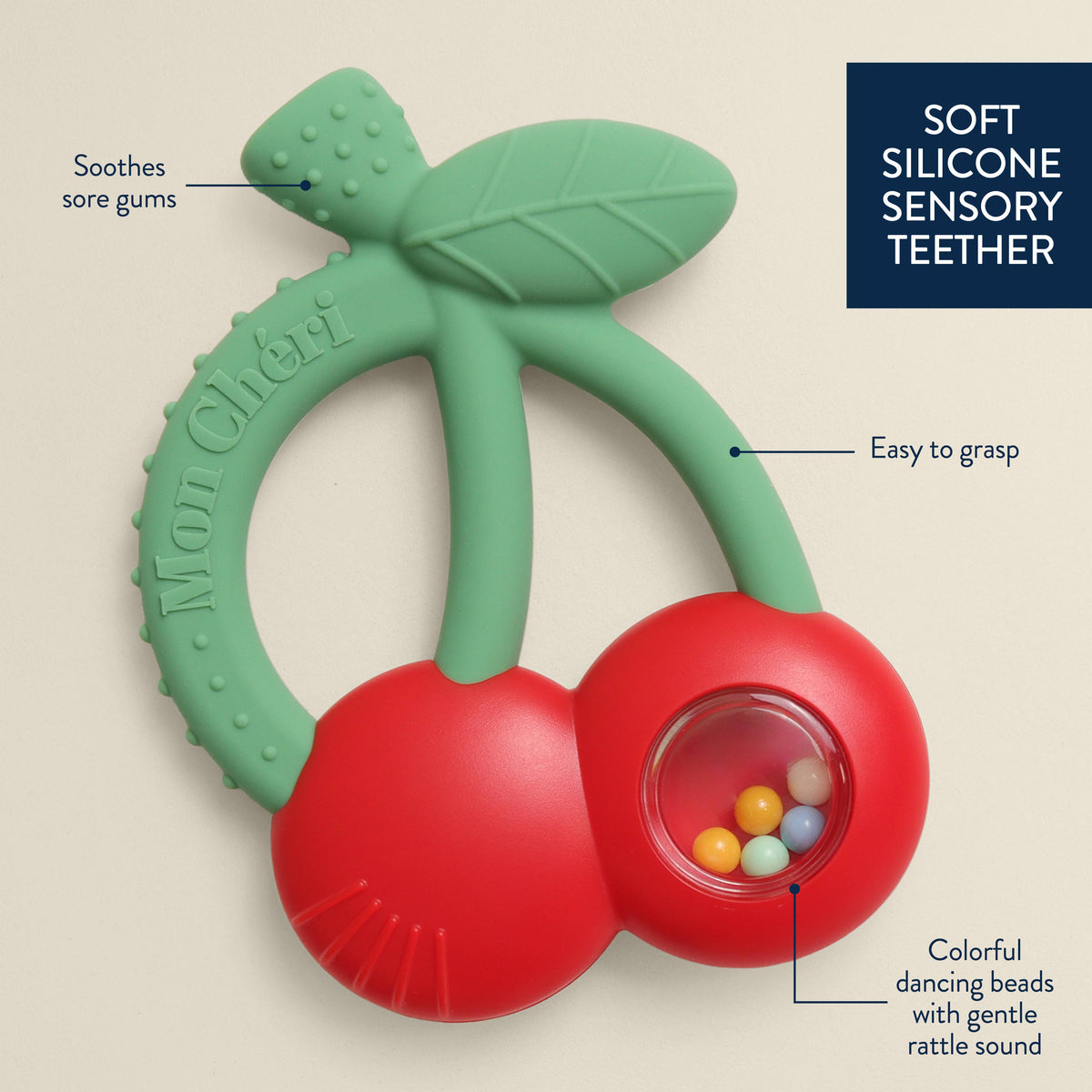 Bitzy Shake™ - Silicone Cherry Teether with Rattle