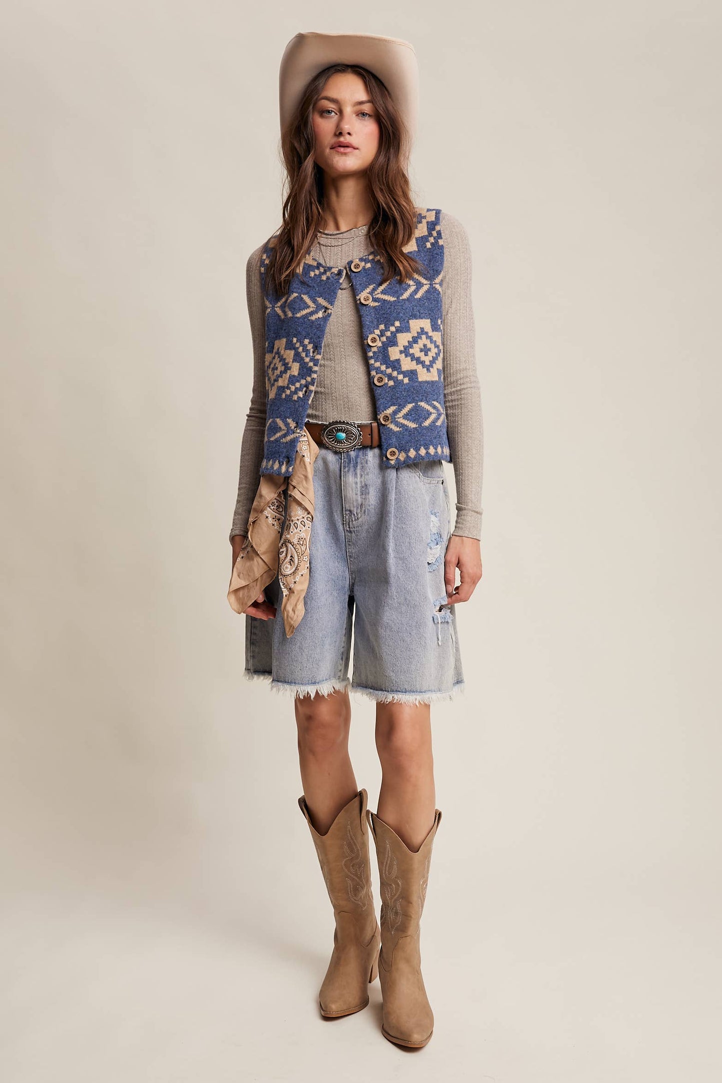 KALEIGH: Southwestern Button Vest