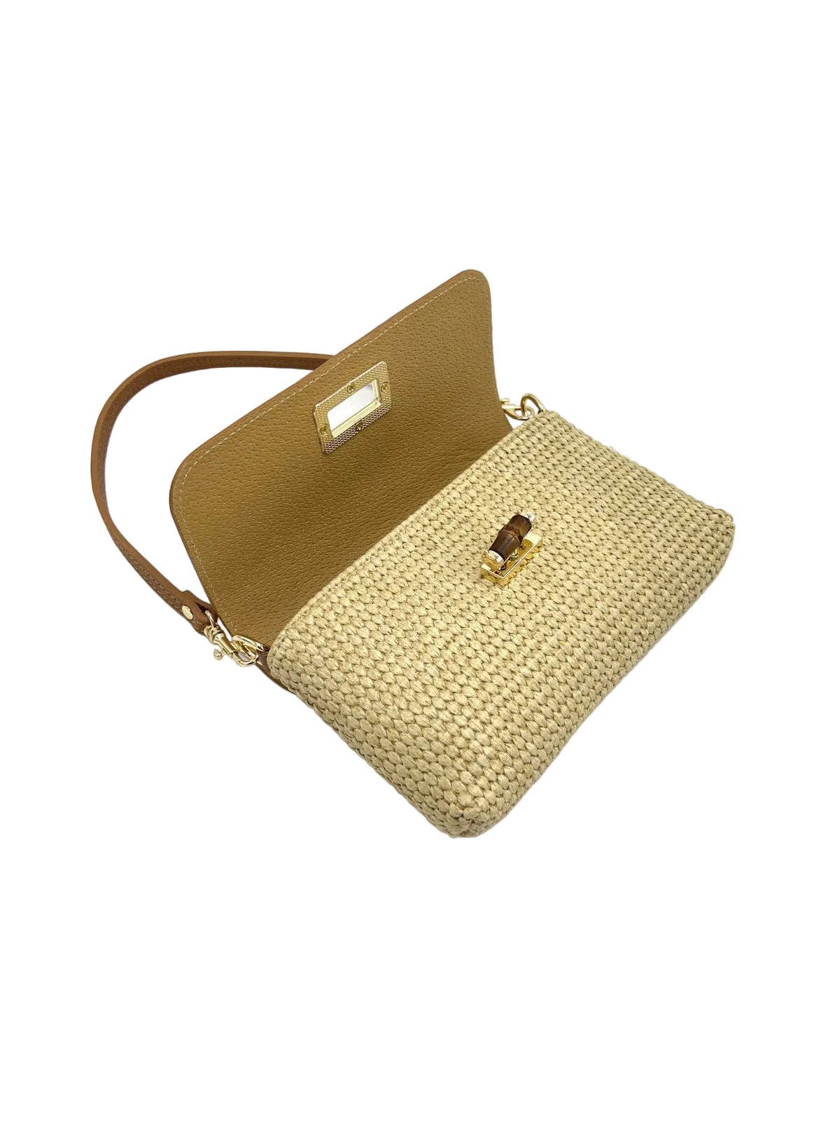 MARINA: Leather and Raffia Straw Mini