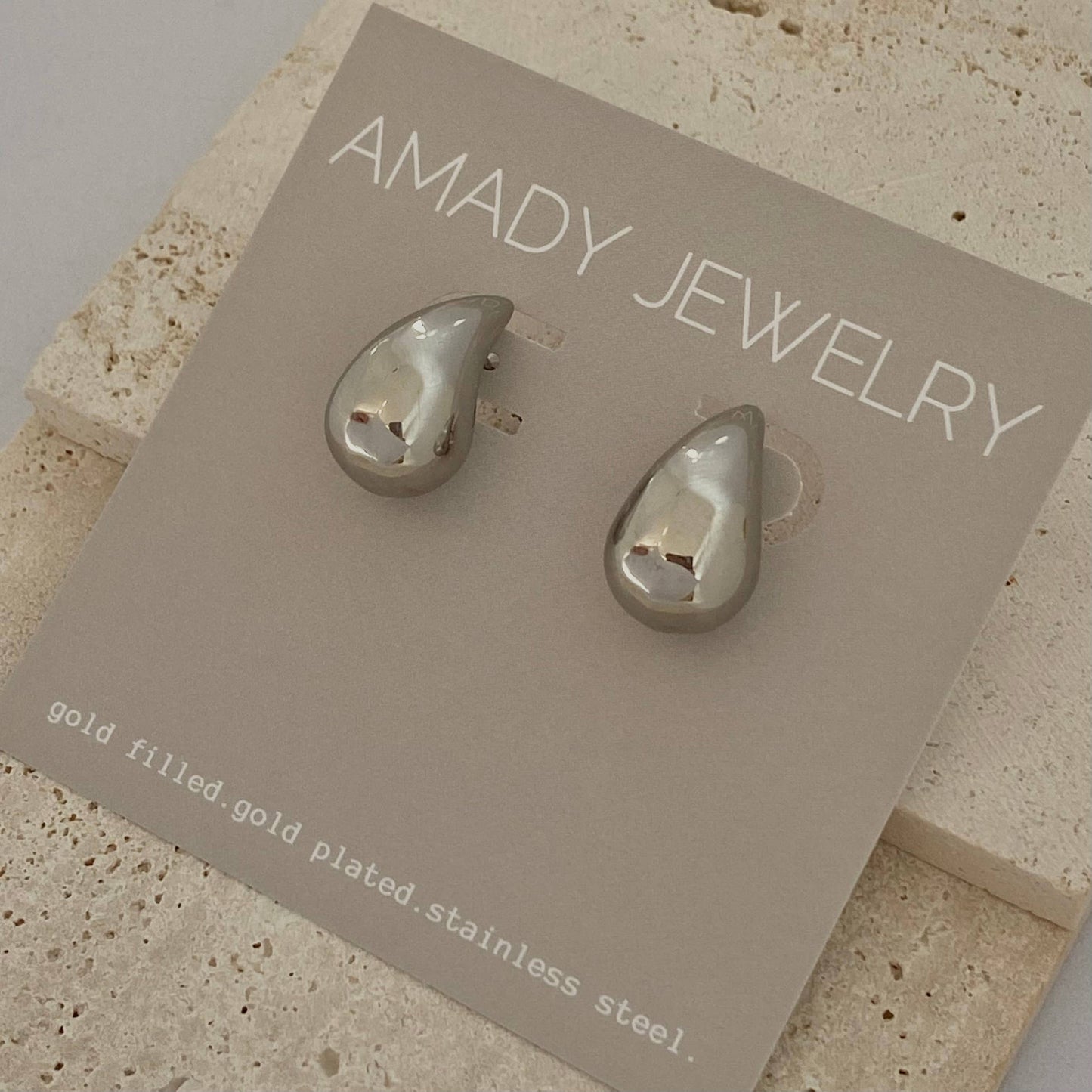 Teardrop Earrings silver lightweight 