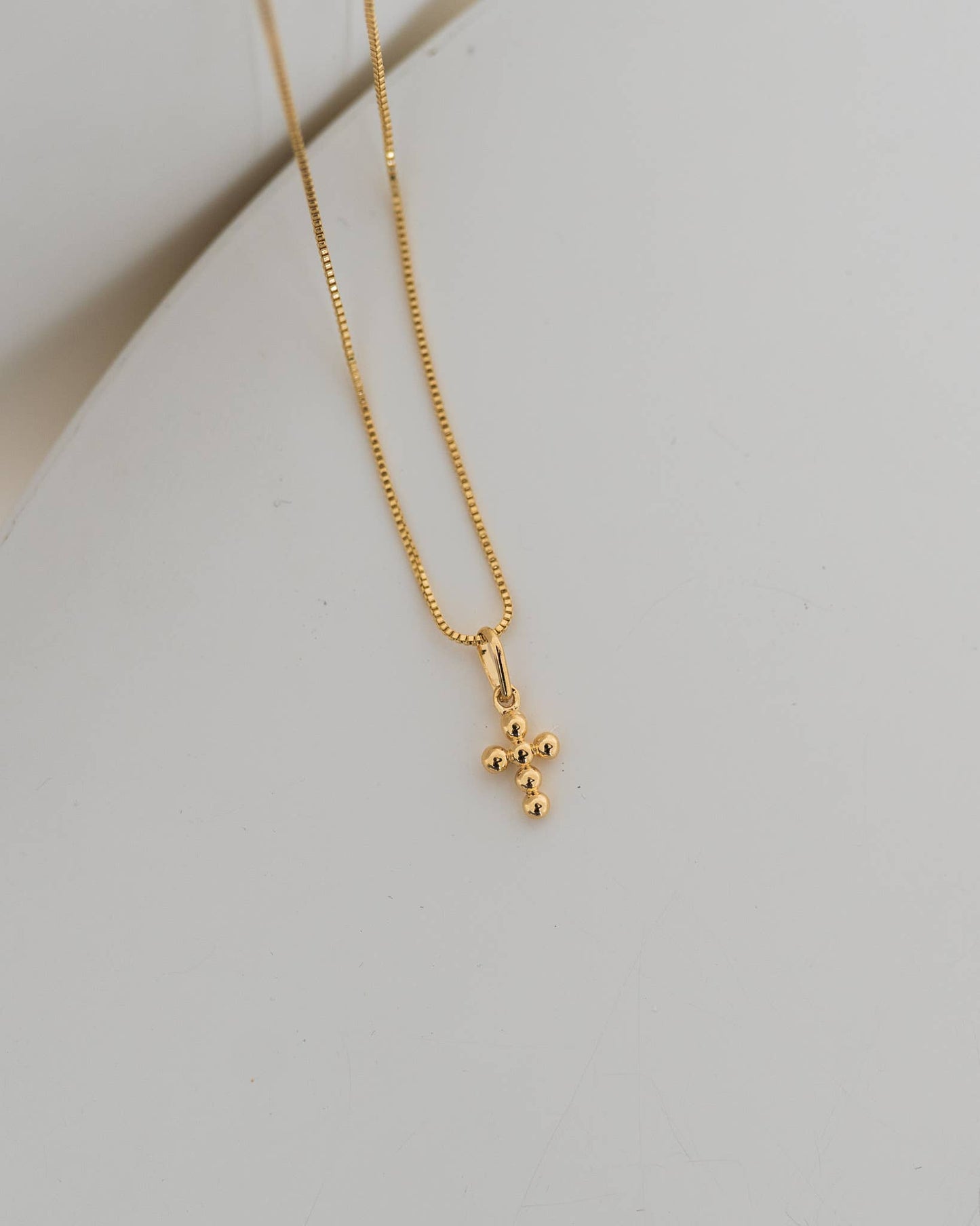 Mini Dot Cross Necklace