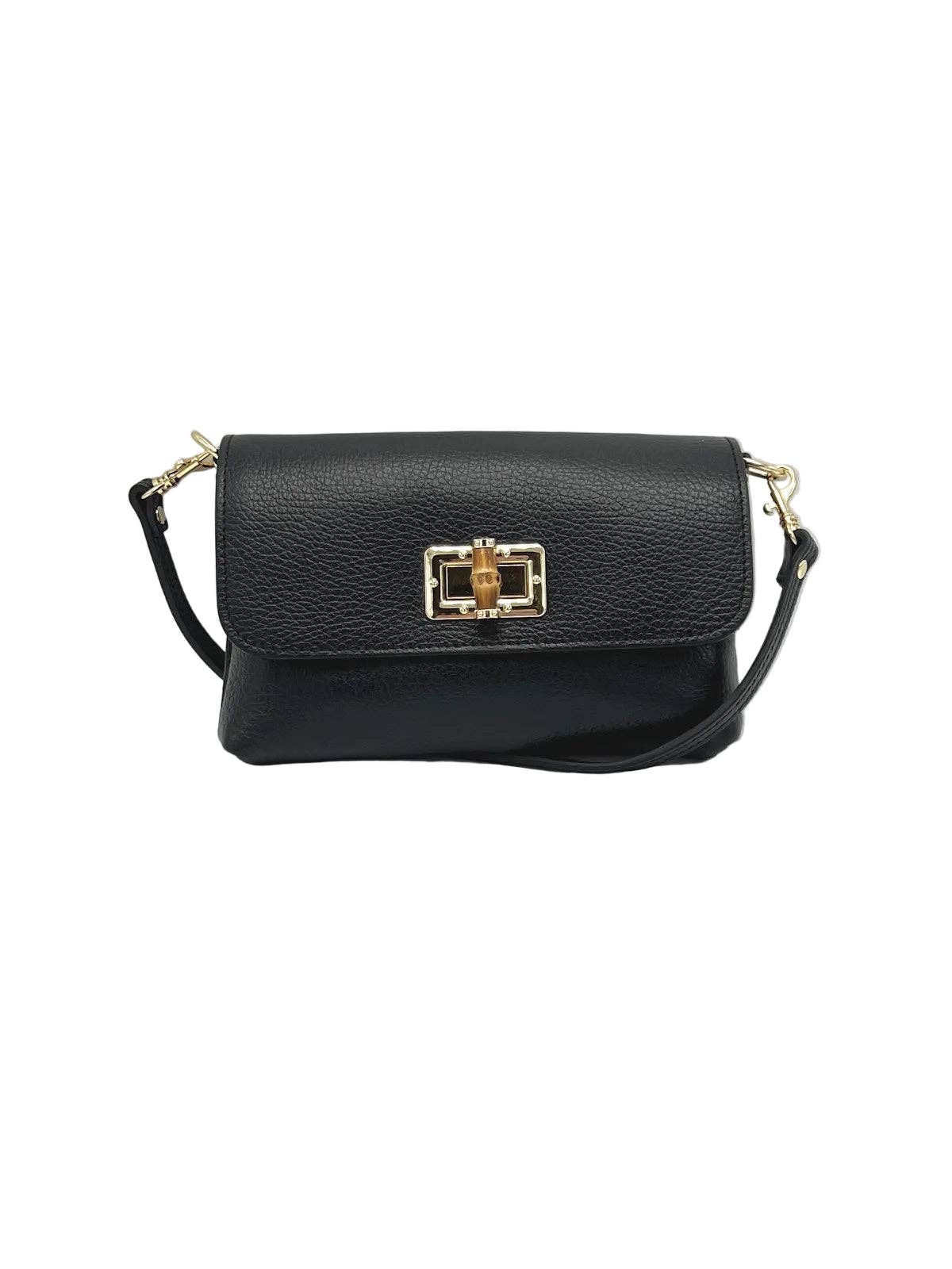 RUE: Mini Flap Shoulder Bag with Bamboo Hardware
