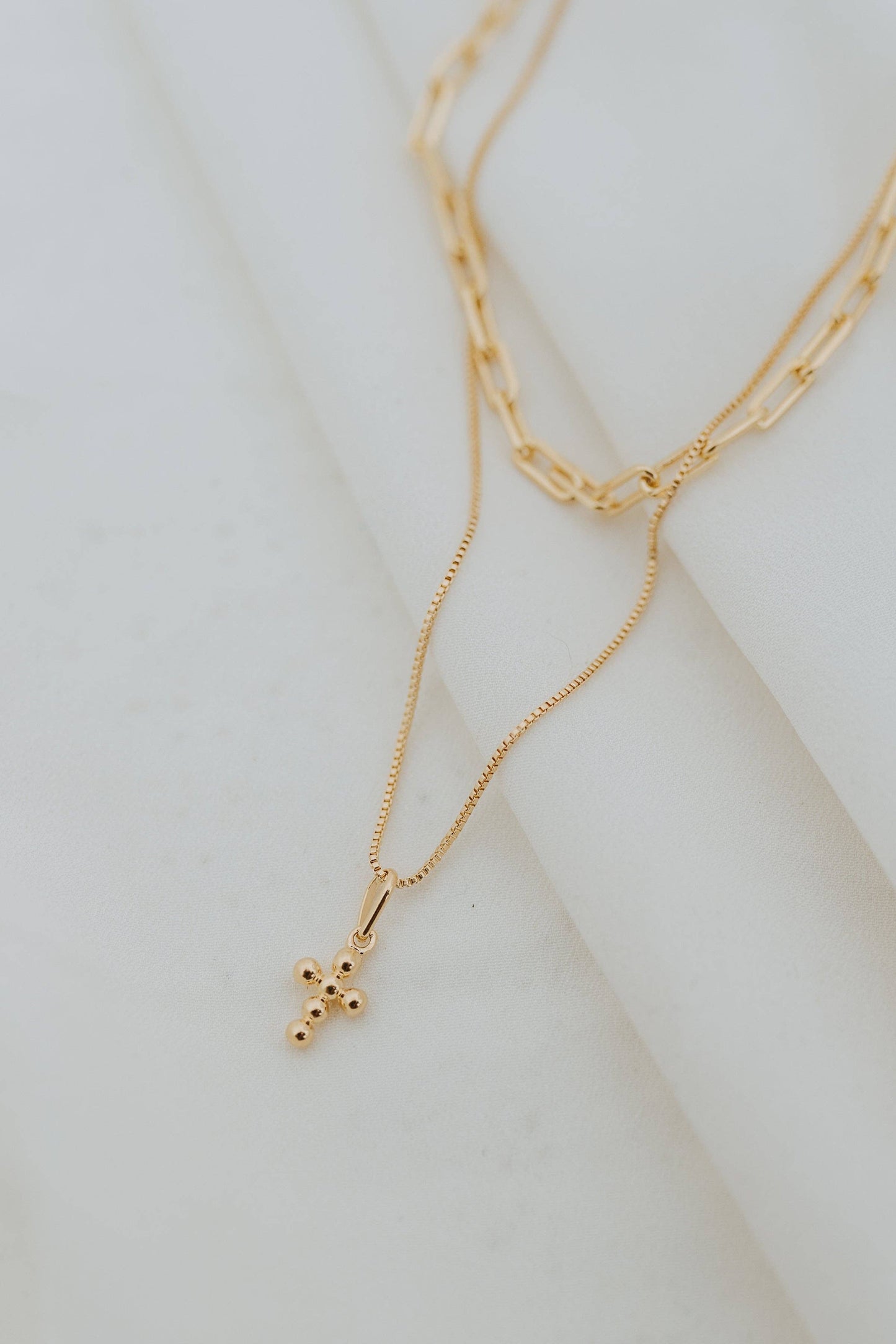 Mini Dot Cross Necklace