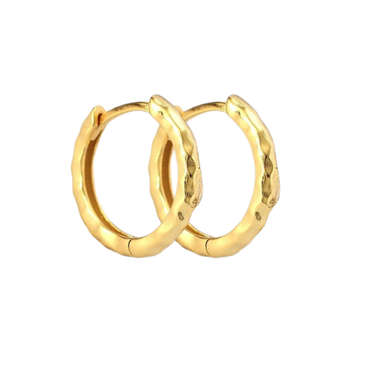 Hammered Slim Hoop Earrings