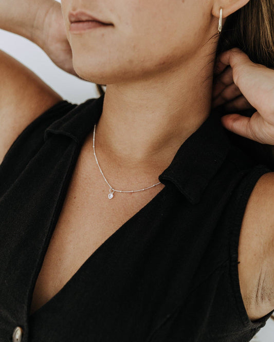 A Little Love Heart & Sterling Silver Satellite Necklace