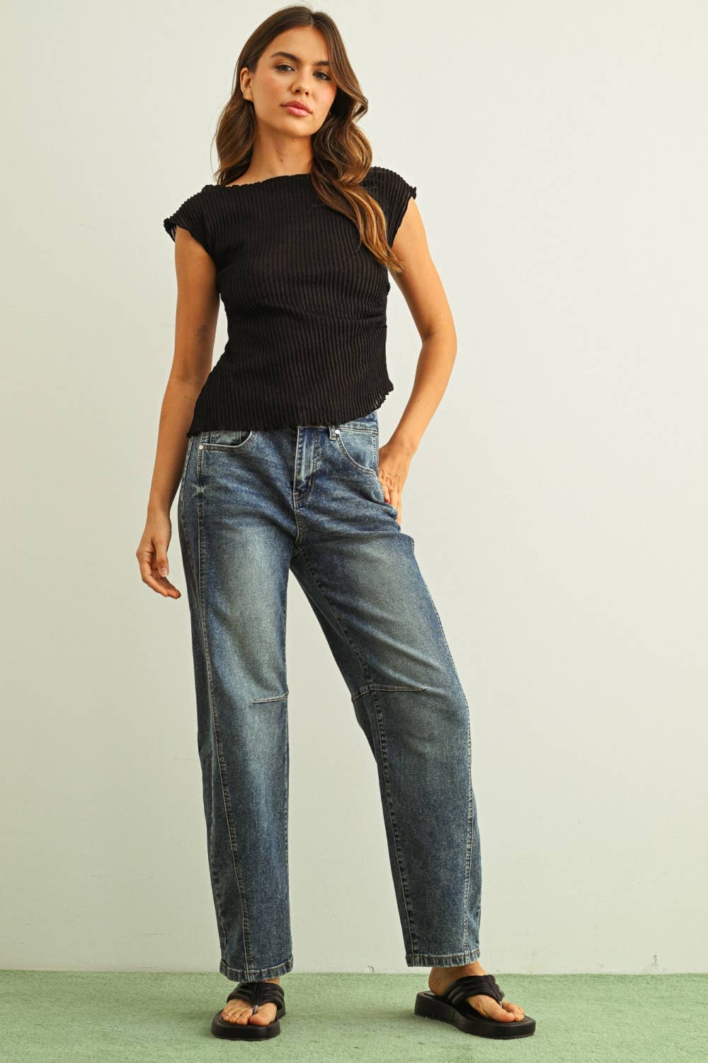 REBECCA- Crinkle Detail Top