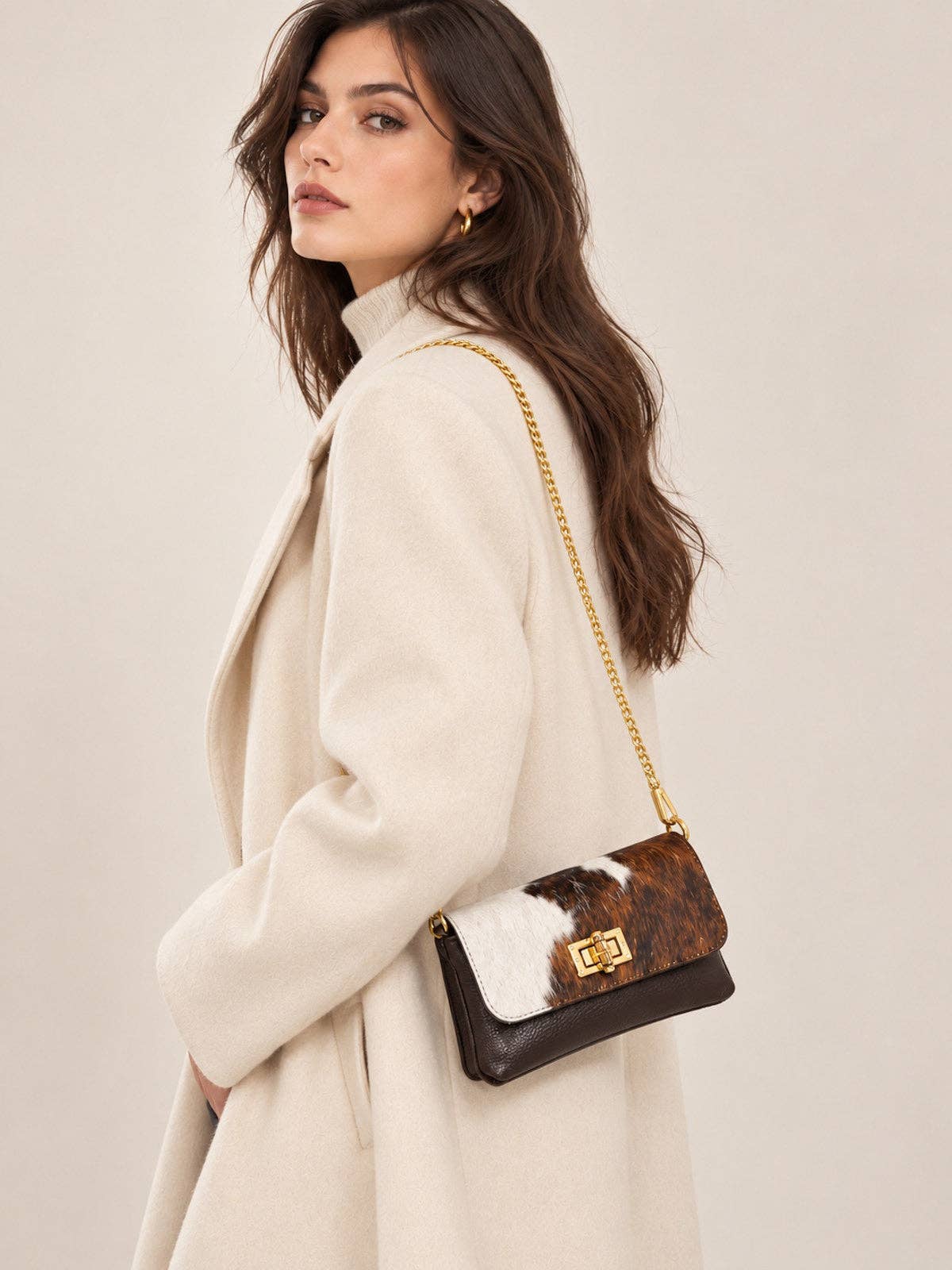 MISTY-Leather & Cowhide Crossbody Bag