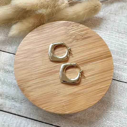 Gold Plated Square Hoops