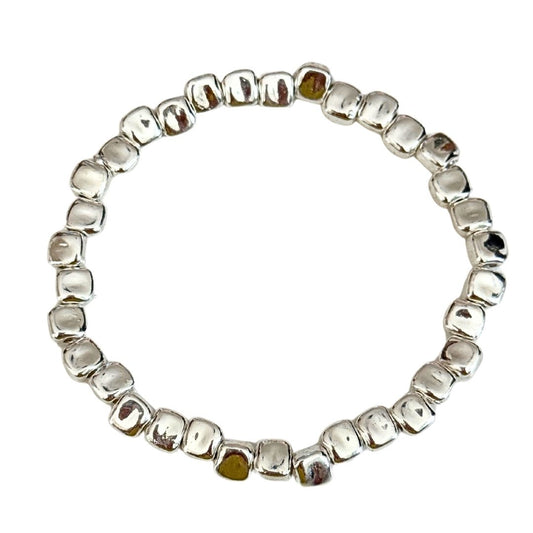 Silver Square Stretch Bracelet