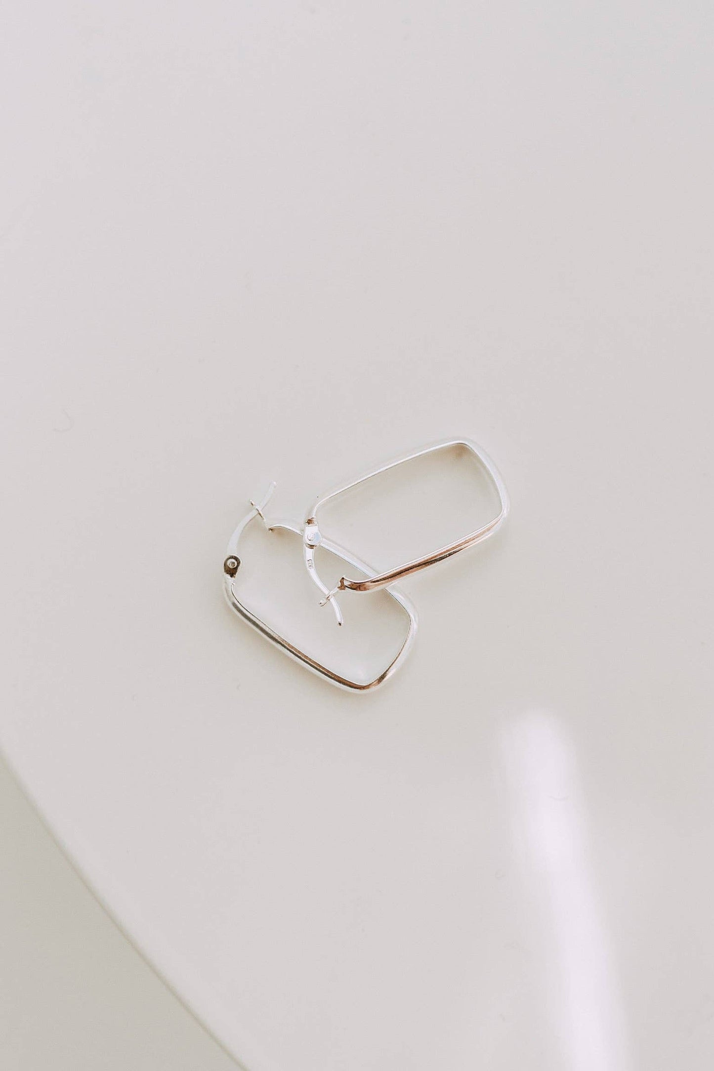 Large Rectangle Hoops - Sterling Silver