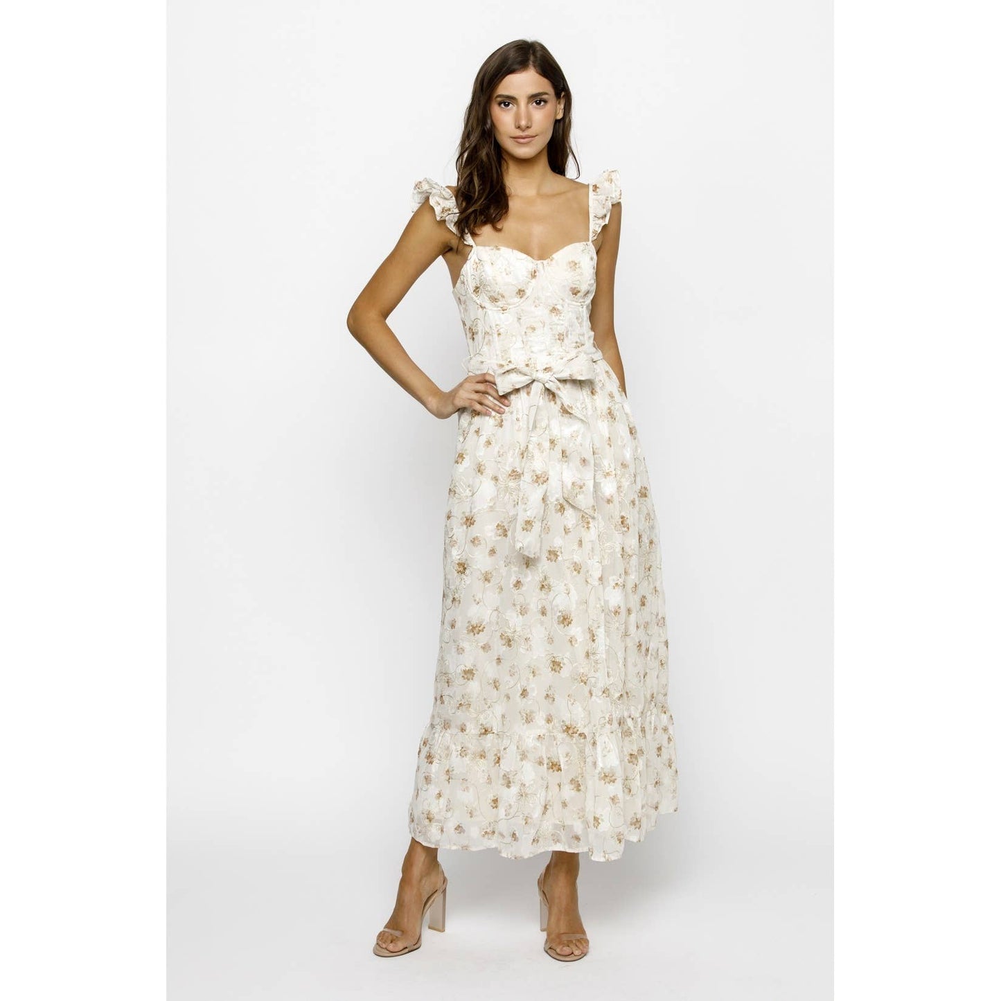 CORY: Ruffled Midi Dress