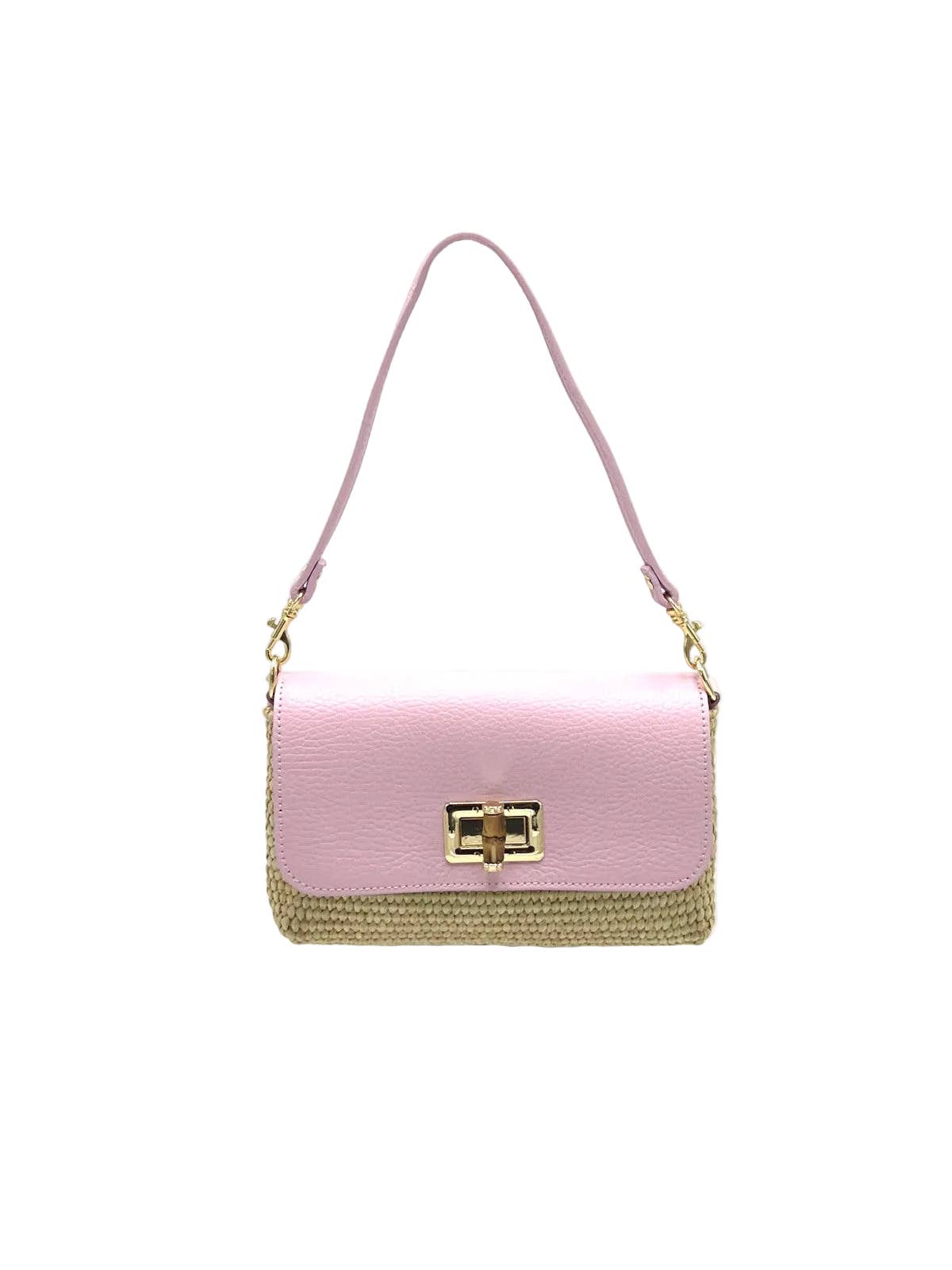MARINA: Leather and Raffia Straw Mini