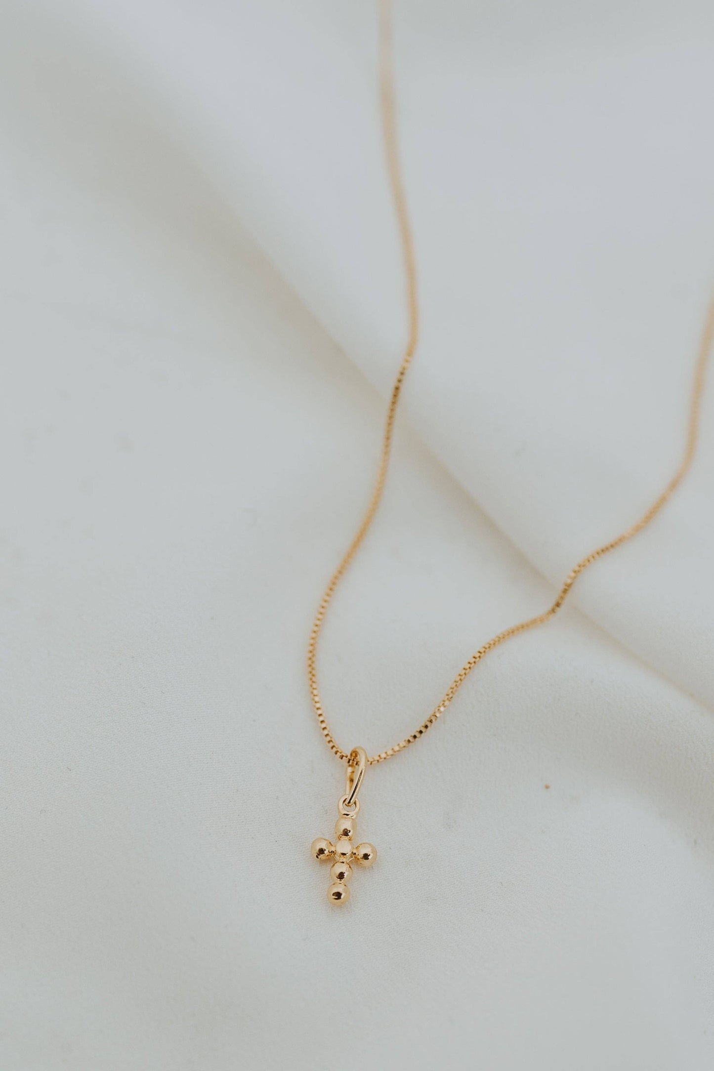 Mini Dot Cross Necklace