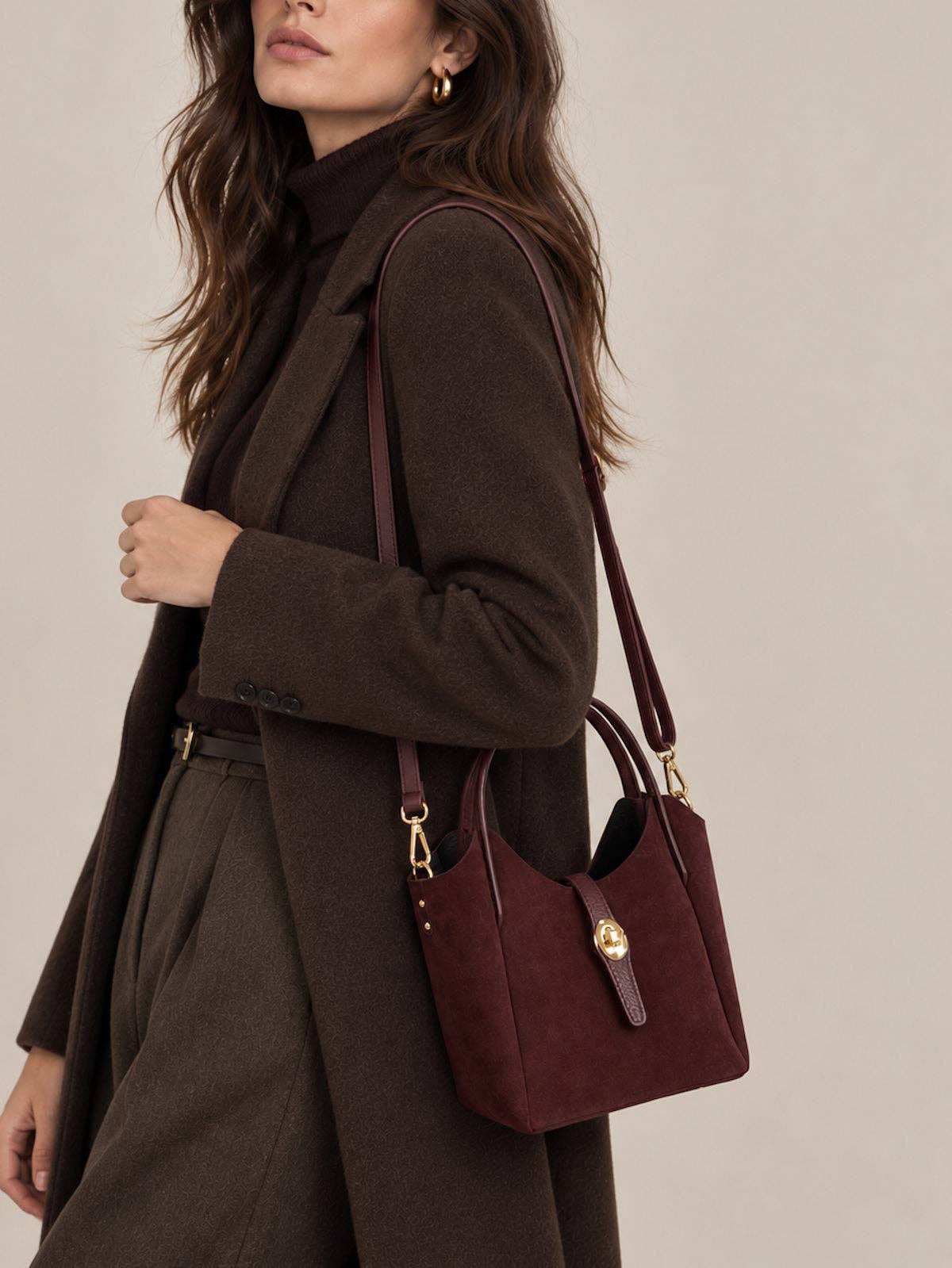 KATIA- Leather and Suede Shoulder Bag