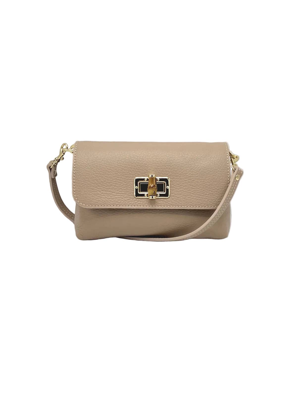RUE: Mini Flap Shoulder Bag with Bamboo Hardware