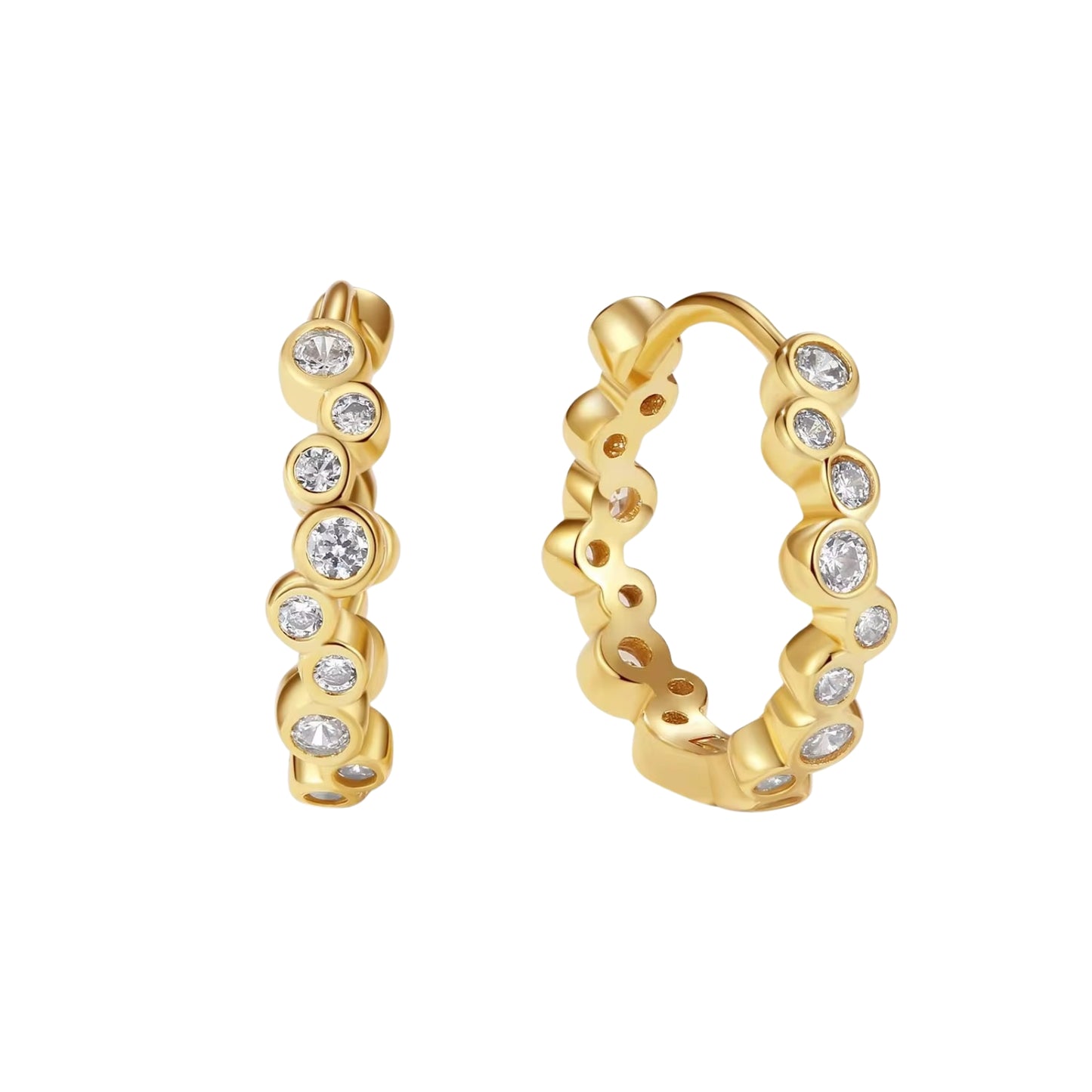 Irregular Bezel Hoop Earrings