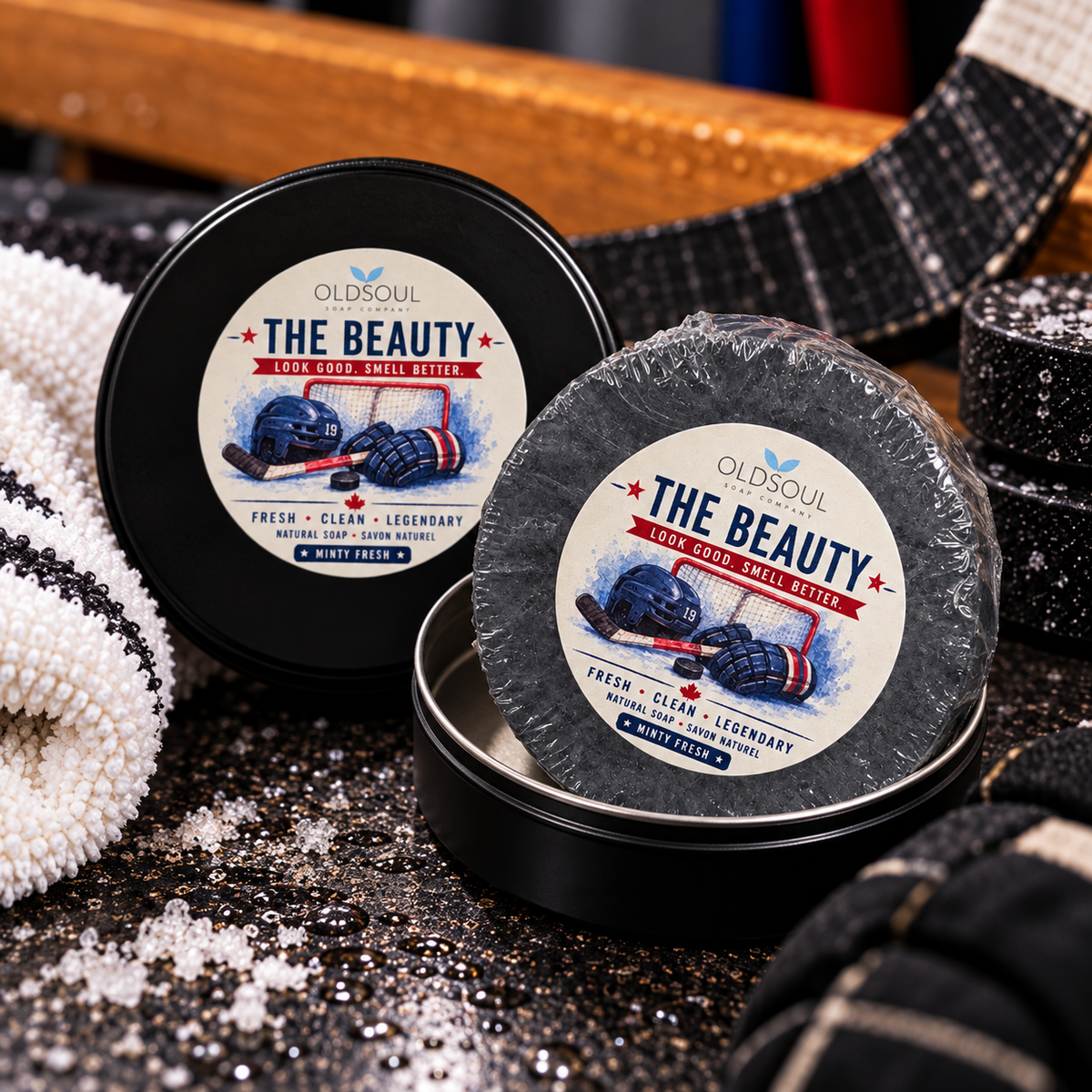 THE BEAUTY — Hockey Puck Soap + Tin
