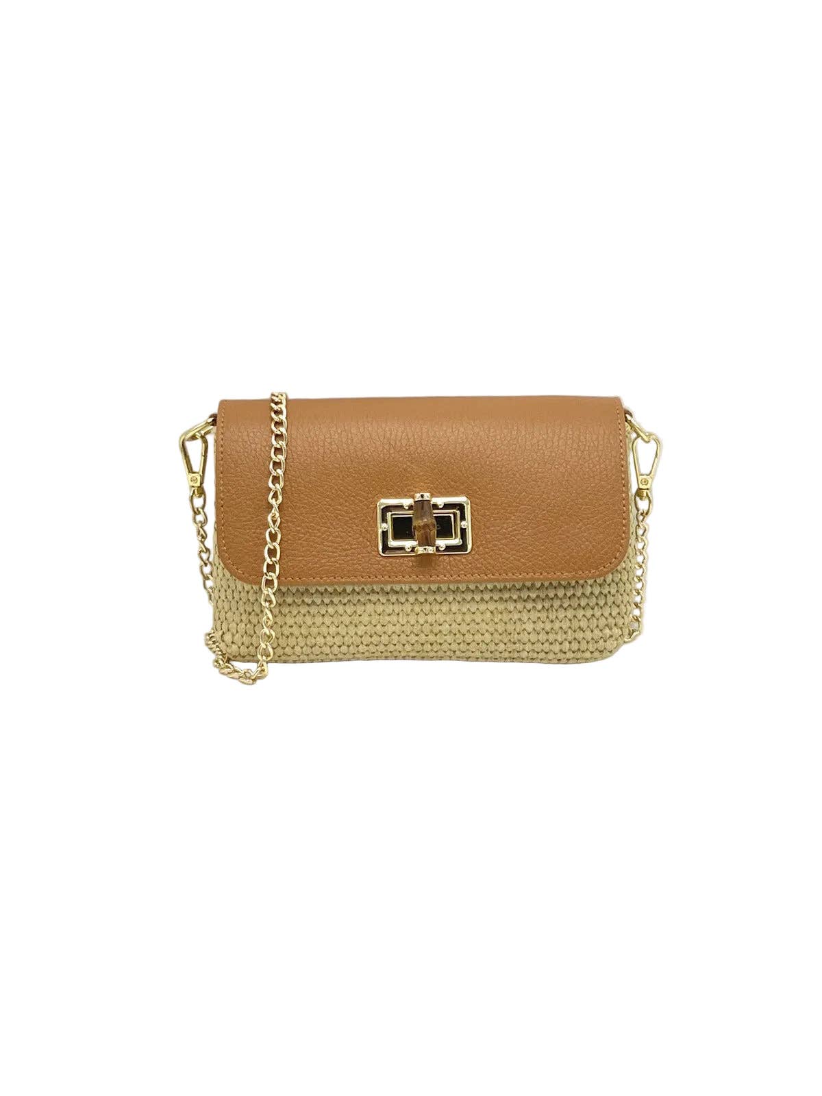 MARINA: Leather and Raffia Straw Mini