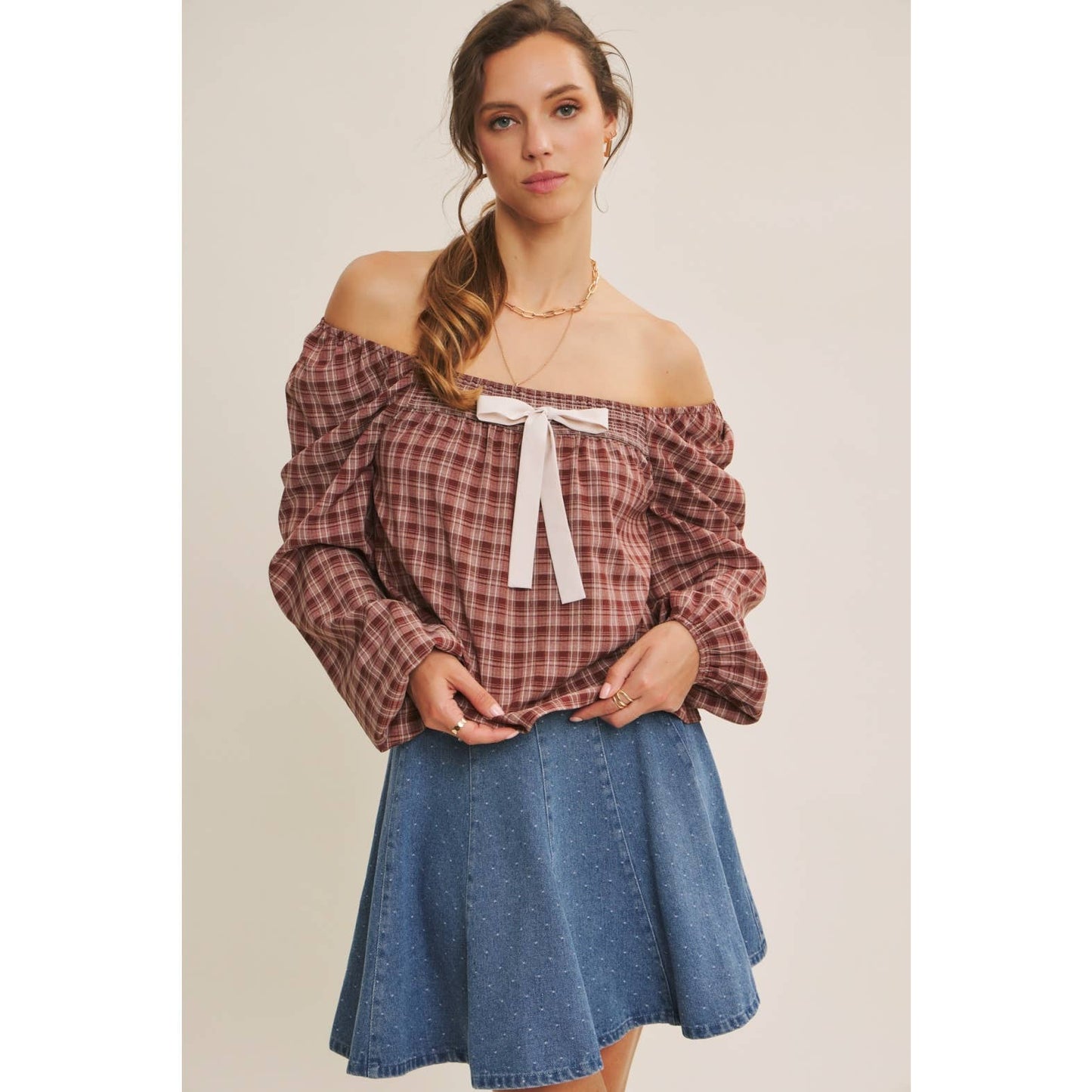 AMY- Denim Flare Mini Skirt