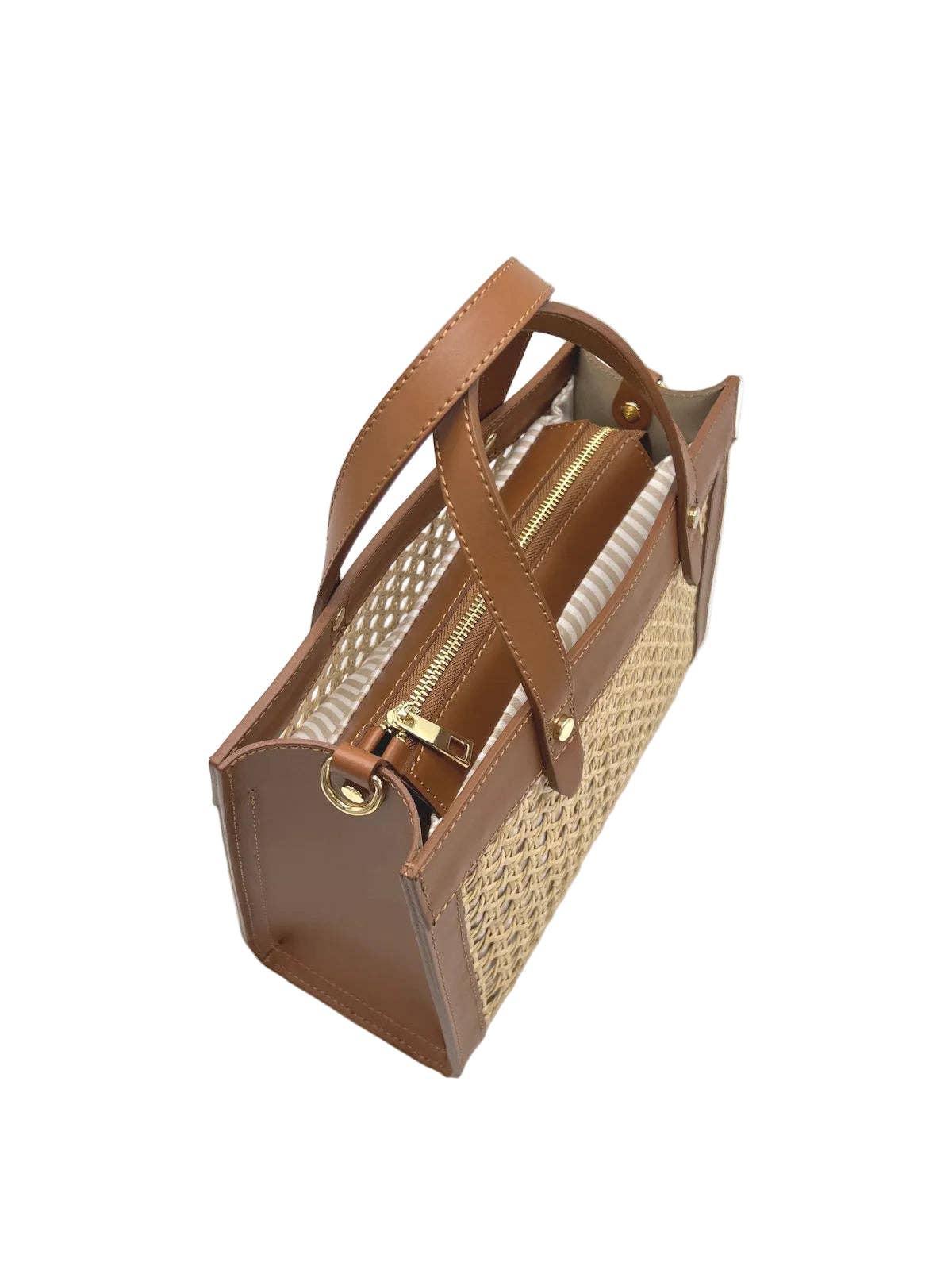 RUMI: Leather and Straw Handbag