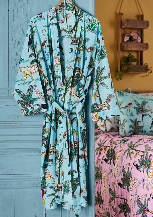 Jungle Print Robe - Jade