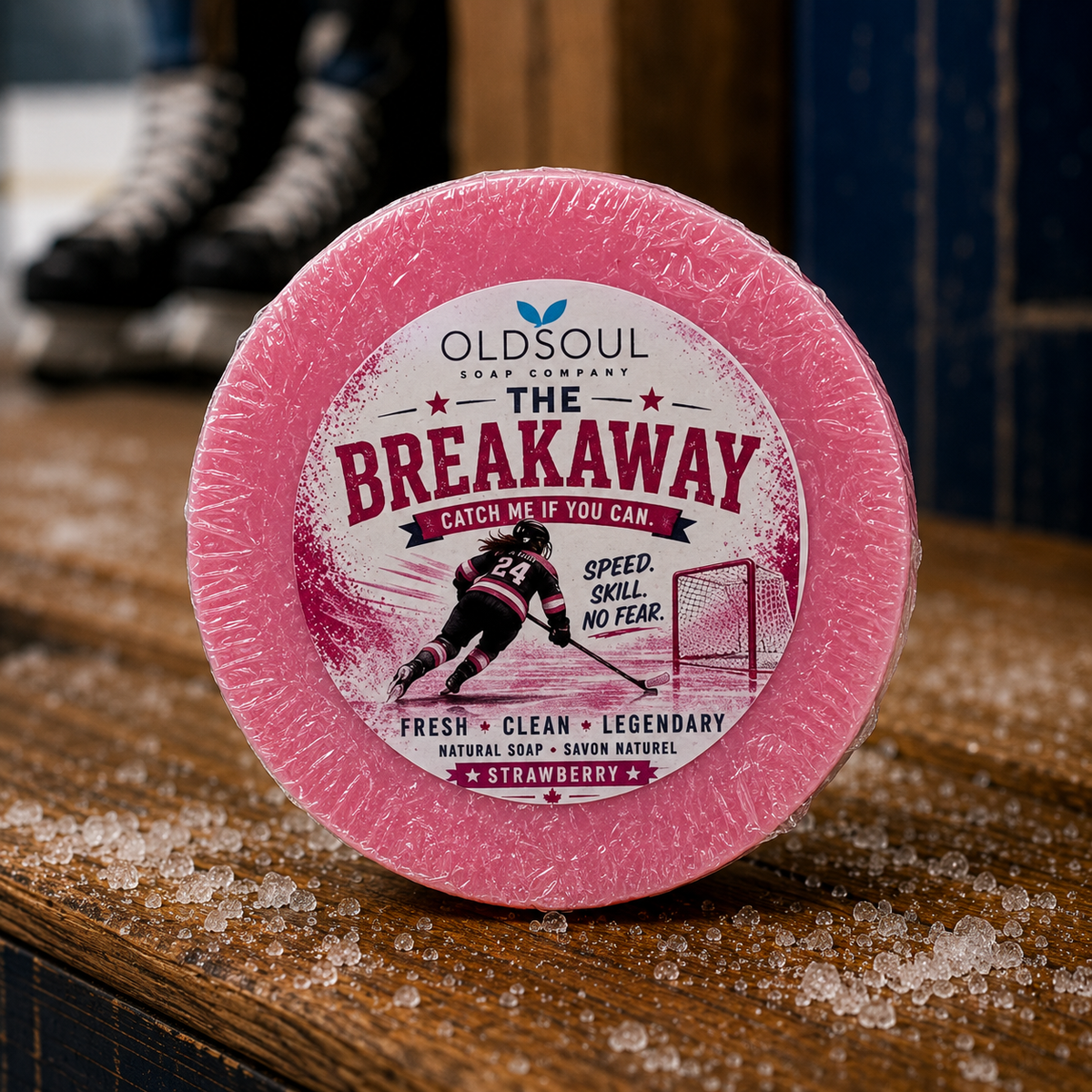 THE BREAKAWAY — Strawberry Hockey Puck Soap + Tin