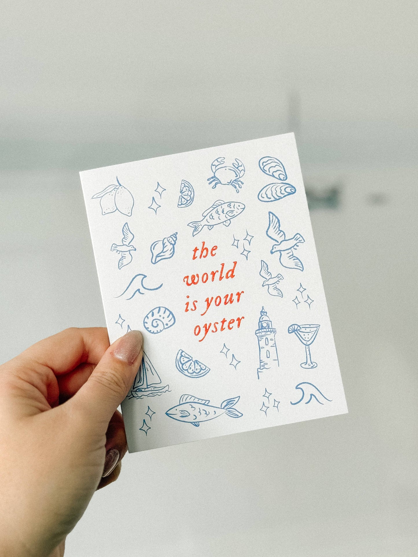 The World Is Your Oyster - Nautical Coastal Card