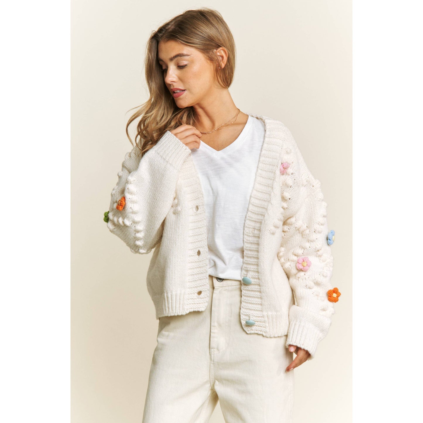 SUNDAY: 3D Flower Knit Cardigan