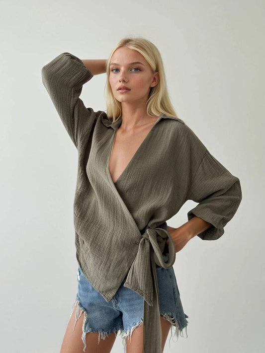 GRETCHEN: Muslin Wrap Top